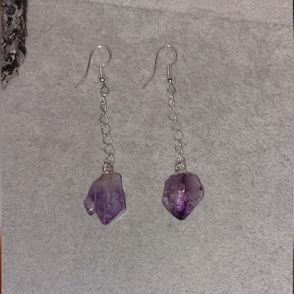 Amethyst Long Drop Earrings - Picture 2 of 4